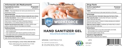 Ma1227133(wf20128) Hand Sanitizer Gel Ms 8 Oz (2.625x6.75) Label