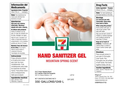 Ma1227133 7 11 Hand Sanitizer Gel Clear 330 Gal Label