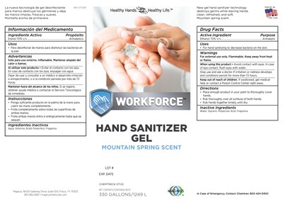 Ma1227133 Hand Sanitizer Gel   Ms 330 Gal Label