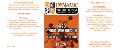 n-23-01.jpg PRINCIPAL DISPLAY PANEL - 1 FL. OZ. Bottle Label - n 23 01