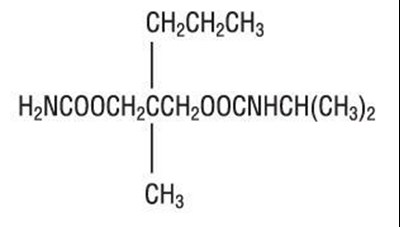 This in an image of the structural formula of carisoprodol. - carisoprodol 1