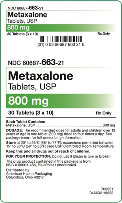 800 mg Metaxalone Tablets Carton (Carton)
