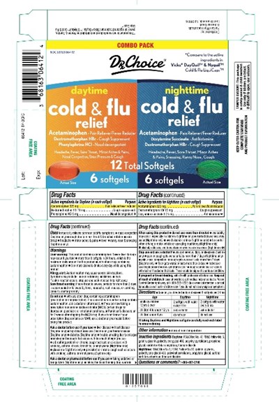 Drx Choice Daytime &amp; Nighhtime Cold &amp;  Flu Relief 12 Softgels (Image 01)