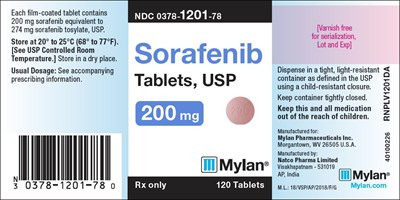 Sorafenib Tablets, Usp 200 mg Bottle Label (Image 01)