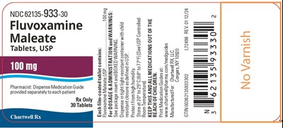 "image Description" (Fluvoxamine Maleate Tabs 100mg Bottle Label)