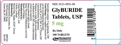 Bottle Label 5 mg - Glyburide Bottle 5