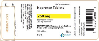 naprosyn-01-250.jpg PRINCIPAL DISPLAY PANELNDC 42494-403-05Naproxen Tablets250 mg500 TabletsRx Only - naprosyn 01 250