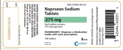 naprosyn-03-275.jpg PRINCIPAL DISPLAY PANELNDC 42494-402-01Naproxen Sodium Tablets275 mg100 TabletsRx Only - naprosyn 03 275