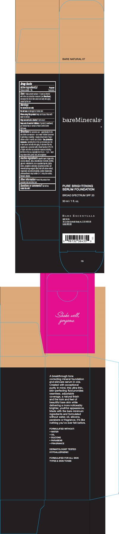 Principal Display Panel - 30 ml Bottle Carton - Bare Natural 07 - bareminerals 07