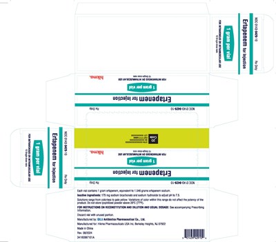 PRINCIPAL DISPLAY PANEL - 10 Single-dose vials Label - ertapenem 2