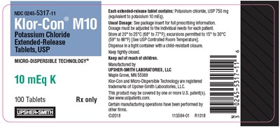 potassium-01.jpg PRINCIPAL DISPLAY PANEL - 10 mEq K Tablet Bottle Label - potassium 01