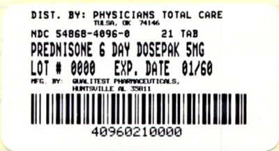 image of 5 mg package label - 4096