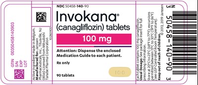 PRINCIPAL DISPLAY PANEL - 100 mg Tablet Bottle Label - invokana 06