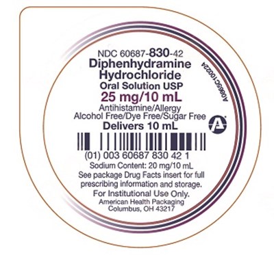 25 mg/10 mL Diphenhydramine Hydrochloride Oral Solution Cup Lid (Lid Diphenhydramine HCl 25mg 10ml Image)
