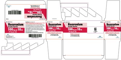 roc-100mg-carton.jpg Principal Display Panel – Rocuronium Bromide Injection 100 mg per 10 mL Carton - roc 100mg carton