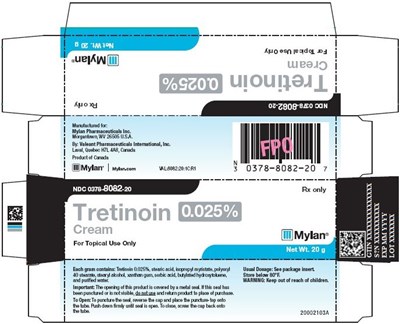 Tretinoin Cream 0.025% Carton Label - image 02