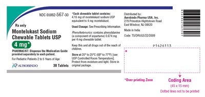 montelukast-fig3.jpg PACKAGE LABEL-PRINCIPAL DISPLAY PANEL - 4 mg (30 Tablets Bottle) - montelukast fig3