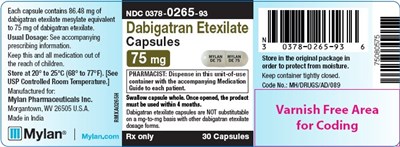 Dabigatran Etexilate Capsules 75 mg Bottle Label (Image 07)