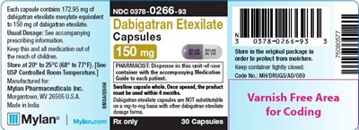Dabigatran Etexilate Capsules 150 mg Bottle Label (Image 09)