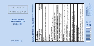 Province Apothecary Hand Sanitizer 250 mL (Provinceapothecary Handsanitizer 250ml)