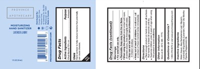 Province Apothecary Hand Sanitizer 30 mL (Provinceapothecary Handsanitizer 30ml)