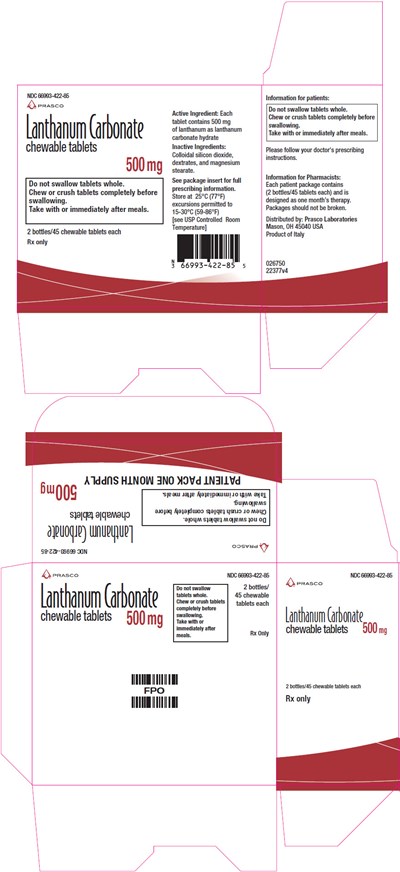 lanthanum-02.jpg PRINCIPAL DISPLAY PANEL - 500 mg Tablet Bottle Package - lanthanum 02