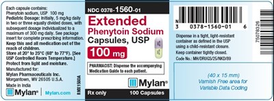 NDC 0378-1560 Phenytoin Sodium Capsule, Extended Release Oral