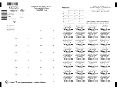 Acetaminophen 325mg Tablet Bingo Card Label (Acetaminophen Tablets 325mg   8397  Time Cap 1)
