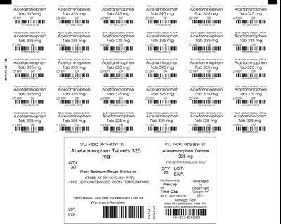 Unit Dose Label (Acetaminophen Tablets 325mg   8397  Time Cap 2)