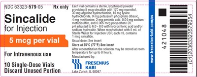 Principal Display Panel – Sincalide for Injection 5 mcg per vial – Tray Label - kin0f 0001 03
