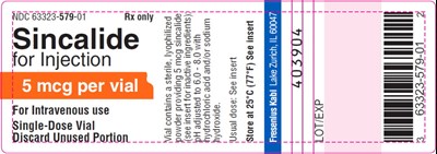 Principal Display Panel – Sincalide for Injection 5 mcg per vial – Vial Label - kin0f 0001 04