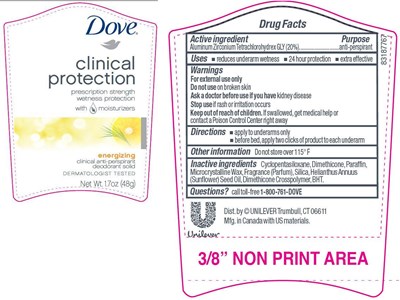 Dove Clinical Protection Energizing 1.7 Oz Pdp (Doveclinprotectionenergizingpdp)