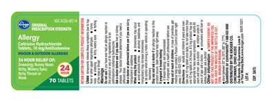 Cetirizine Hydrochloride Tablets 10mg-70ct-bottle Label (6366345 Label Ol)