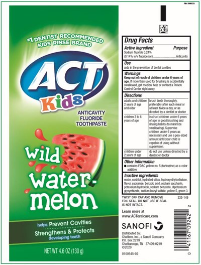 act-anticavity-fluoride-toothpaste-kids-wild-water-01.jpg PRINCIPAL DISPLAY PANELACTKidswildwater-melonNET WT 4.6 oz (130 g) - act anticavity fluoride toothpaste kids wild water 01