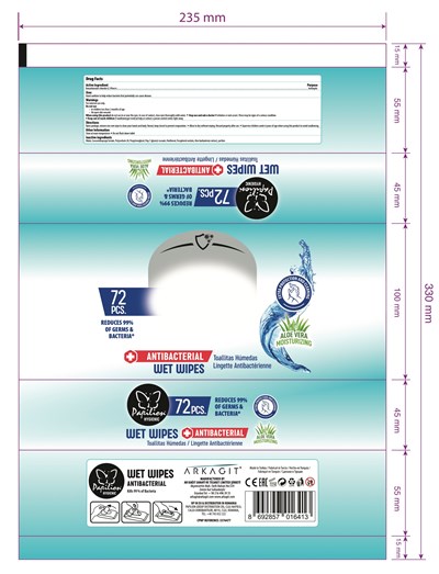 72 Pcs Label (Antibacterial 72pcs Wetwipes)