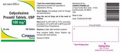 cefpodoxime-fig1.jpg PACKAGE LABEL-PRINCIPAL DISPLAY PANEL - 100 mg (100 Tablet Bottle) - cefpodoxime fig1