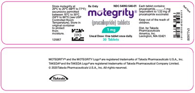 motegrity-02.jpg PRINCIPAL DISPLAY PANEL - 1 mg Tablet Bottle Label - motegrity 02