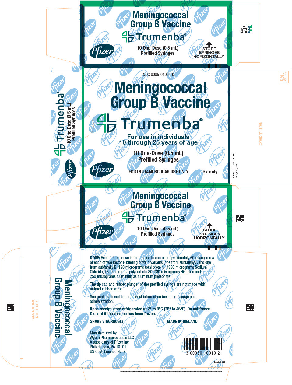 NDC 0005-0100 Trumenba Meningococcal Group B Vaccine