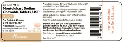 4 mg 30 ct label - montelukast sodium chewable tablets 4