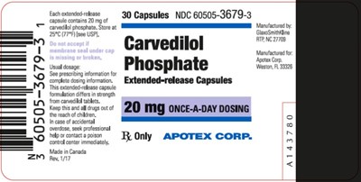 carvedilol-phosphate-extended-release-spl-graphic-08.jpg Carvedilol Phosphate ER 20mg capsule 30 count label - carvedilol phosphate extended release spl graphic 08