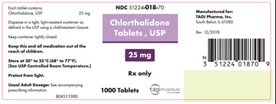 chlorthalidone-02.jpg PRINCIPAL DISPLAY PANEL - 25 mg Tablet Bottle Label - chlorthalidone 02