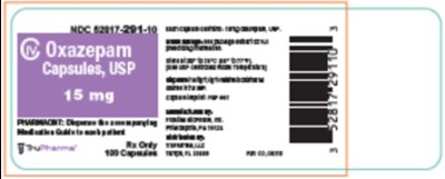 NDC 	30 mg 52817-292-10CIV 	Oxazepam Capsules, USP	30mg PHARMACIST: Dispense the accompanying Medication Guide to each patientRx only100 CapsulesTruPharma - oxazepam capsules usp 03