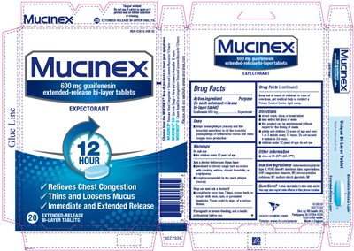 mucinex-01.jpg Principal Display Panel - 20 Tablet Blister Pack Carton - mucinex 01