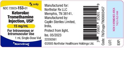 Keto-DL-15mg-1mL-label - ketorolac tromethamine 15mg vial label
