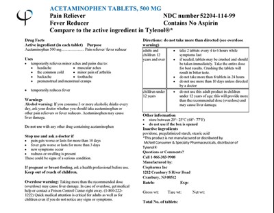 acet-500mg-26549ct.jpg ACETAMINOPHEN TABLETS, 500 mg, Bulk - acet 500mg 26549ct