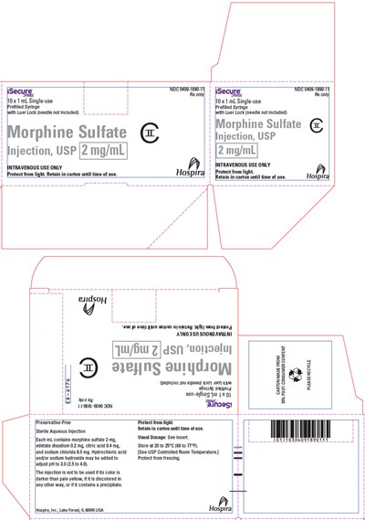 morphine-12.jpg PRINCIPAL DISPLAY PANEL - 2 mg/mL Syringe Carton - morphine 12