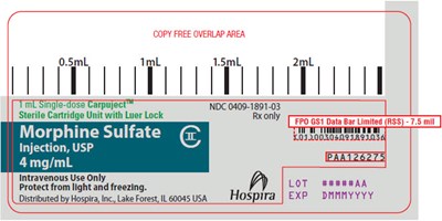 morphine-13.jpg PRINCIPAL DISPLAY PANEL - 4 mg/mL Cartridge Label - morphine 13