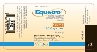 equetro-02.jpg PRINCIPAL DISPLAY PANELNDC 30698-419-12EquetroCarbamazepineExtended – ReleaseCapsules100 mg120 CapsulesRx Only - equetro 02