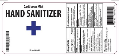Caribbean Mist Hand Sanitizer 30 mL (Caribbean Mist Hand Sanitizer 3ml)