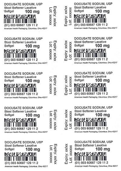 100 mg Docusate Sodium Softgel Blister - Card Print Docusate Sodium 100mg 10x10 712901